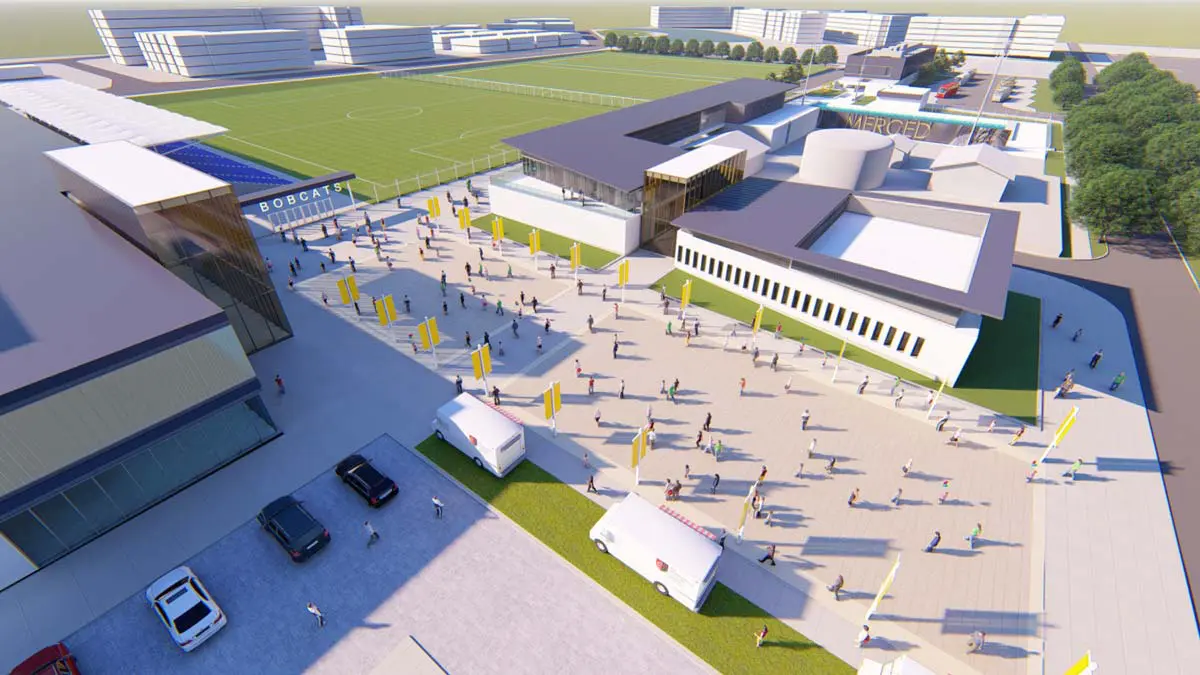 Rendering of outside of facility
