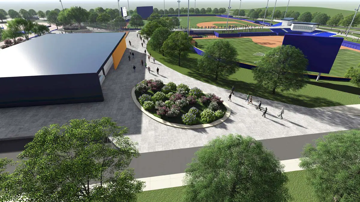 Rendering of outside of facility
